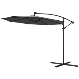 Living and Home Beige Cantilever Parasol with Cross Baase and Square Base 3m - Grey - Wilko - thumbnail 1