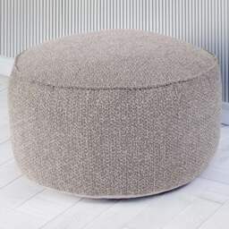 Kaikoo Grey Boucle Round Drum Bean Bag - Cream - Wilko - thumbnail 1