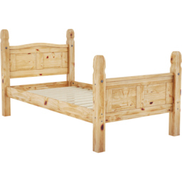 Vida Designs Corona Single Pine High Foot Wooden Bed Frame - Brown - Wilko - thumbnail 3
