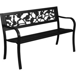 Garden Vida 3 Seater Black Rose Style Steel Garden Bench - Size: 2 Seater - Wilko - thumbnail 3