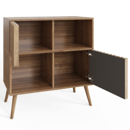 GFW Rowan Oak Louvered Compact Sideboard - Size: 84 x 80 x 39cm - Brown - Wilko - thumbnail 5