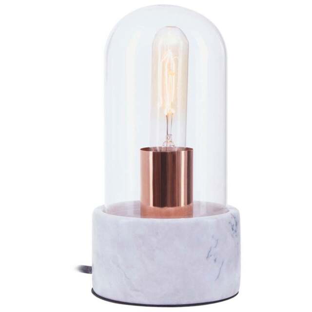 Premier Housewares Bell Lamp with Grey Marble Base - Size: 12 x 12 x 24cm - Wilko - image 1