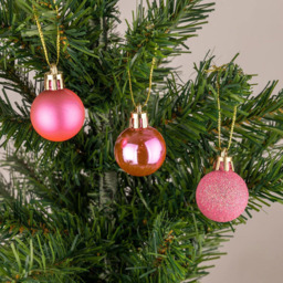 Shatchi 3cm Pink Shatterproof Christmas Bauble 24 Pack - Wilko - thumbnail 5