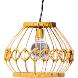 Teamson Home Open Weave Lantern Patio Solar Pendant Light - Size: 26.7 x 33.7 x 33.7cm - Brown - Wilko