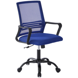Blue Swivel Height Adjustable Mesh Back Office Chair - Size: 90 x 58 x 58cm - MCC - Wilko - thumbnail 3
