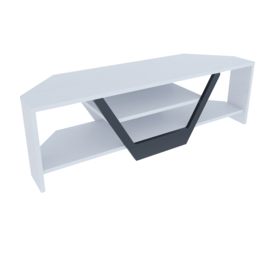 Decorotika Sares 2 Shelf White and Black Modern TV Unit - Size: 36.8 x 120 x 35cm - Multi - Wilko - thumbnail 3