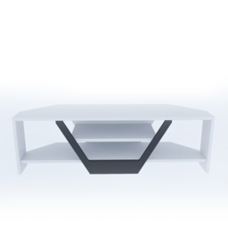 Decorotika Sares 2 Shelf White and Black Modern TV Unit - Size: 36.8 x 120 x 35cm - Multi - Wilko - thumbnail 4