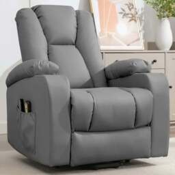 Artemis Home Hartville Grey Massage and Heat Electric Recliner Chair - Size: Single - Wilko - thumbnail 1