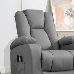Artemis Home Hartville Grey Massage and Heat Electric Recliner Chair - Size: Single - Wilko - thumbnail 3