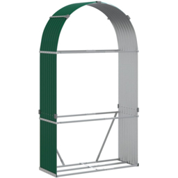 vidaXL Green Galvanised Steel Firewood Log Holder 210 x 120 x 45cm - Wilko - thumbnail 1