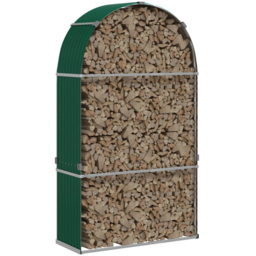 vidaXL Green Galvanised Steel Firewood Log Holder 210 x 120 x 45cm - Wilko - thumbnail 3