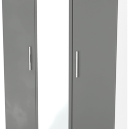 Crowndale Contrast 3 Door Dusk Grey and White Tall Mirrored Wardrobe Ready Assembled - Dusk Grey & White - Wilko - thumbnail 5