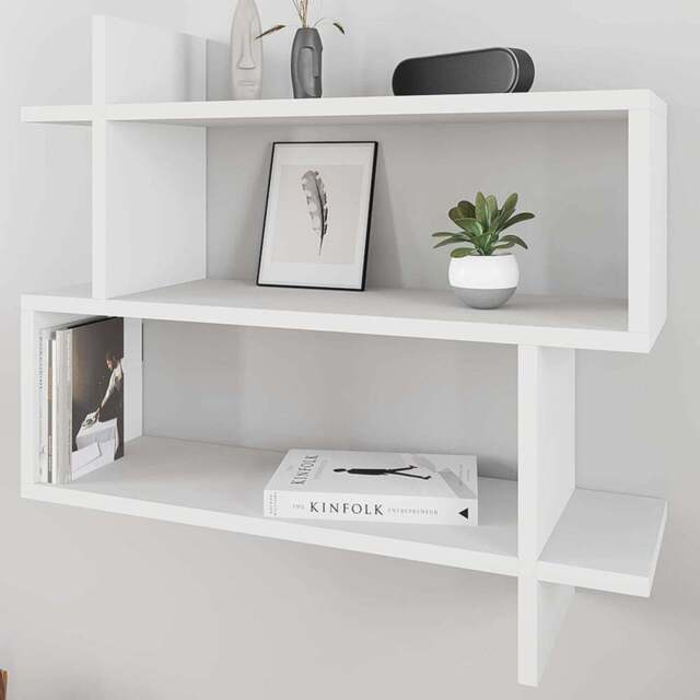 Decortie Paralel 2 Shelf White Wall Mounted Bookcase - Wilko - image 1