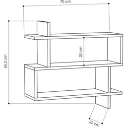 Decortie Paralel 2 Shelf White Wall Mounted Bookcase - Wilko - thumbnail 7