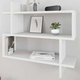 Decortie Paralel 2 Shelf White Wall Mounted Bookcase - Wilko - thumbnail 1