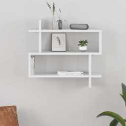 Decortie Paralel 2 Shelf White Wall Mounted Bookcase - Wilko - thumbnail 3