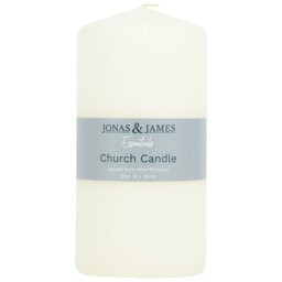 Jonas and James Essentials Church Candle White 85hr 10 x 20cm - Jonas & James - Wilko