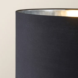 ValueLight Marissa Black Velvet Chrome Inner Shade Chrome Stacked Ball LED Floor Lamp - Size: 145 x 45 x 45cm - Silver - ValueLights - Wilko - thumbnail 4