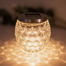 Garden Mile Dimple Jar Solar LED Light 2 Pack - Size: 10 x 9.5 x 9.5cm - Silver - Wilko - thumbnail 4