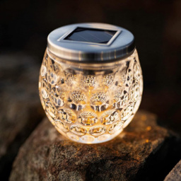 Garden Mile Dimple Jar Solar LED Light 2 Pack - Size: 10 x 9.5 x 9.5cm - Silver - Wilko - thumbnail 5