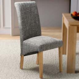 Karta Set of 2 Grey Tweed Dining Chair - Wilko