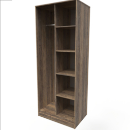 Crowndale Hong Kong Ready Assembled Vintage Oak Tall Open Wardrobe - Size: Doorless - Brown - Wilko - thumbnail 3