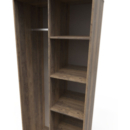 Crowndale Hong Kong Ready Assembled Vintage Oak Tall Open Wardrobe - Size: Doorless - Brown - Wilko - thumbnail 6