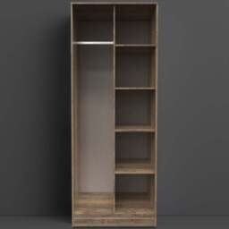 Crowndale Hong Kong Ready Assembled Vintage Oak Tall Open Wardrobe - Size: Doorless - Brown - Wilko