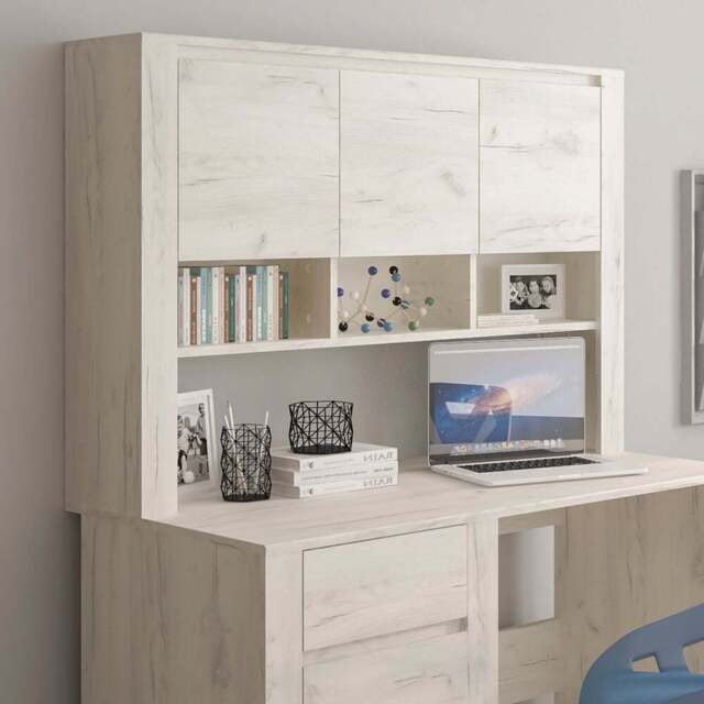 Florence Angel 3 Door Top Unit for Desk White - Size: 25 x 118 x 83cm - Furniture to Go - Wilko - image 1
