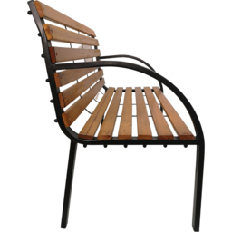 Samuel Alexander Ambleside Metal and Wood Garden Bench - Size: 2 Seater - Brown - Wilko - thumbnail 4