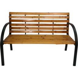 Samuel Alexander Ambleside Metal and Wood Garden Bench - Size: 2 Seater - Brown - Wilko - thumbnail 3