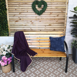 Samuel Alexander Ambleside Metal and Wood Garden Bench - Size: 2 Seater - Brown - Wilko - thumbnail 7