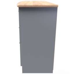 Crowndale Victoria 6 Drawer Dusk Grey and Oak Kneehole Computer Desk - Size: 41.5 x 127.5 x 79.5cm - Wilko - thumbnail 4