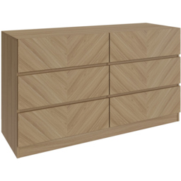 GFW Catania 6 Drawer Euro Oak Wood Chest of Drawers - Brown - Wilko - thumbnail 4