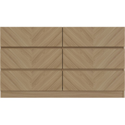 GFW Catania 6 Drawer Euro Oak Wood Chest of Drawers - Brown - Wilko - thumbnail 3