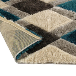 Origins 3D GEO Teal Shaggy Rug 120 x 170cm - Blue - Origins Rugs - Wilko - thumbnail 4