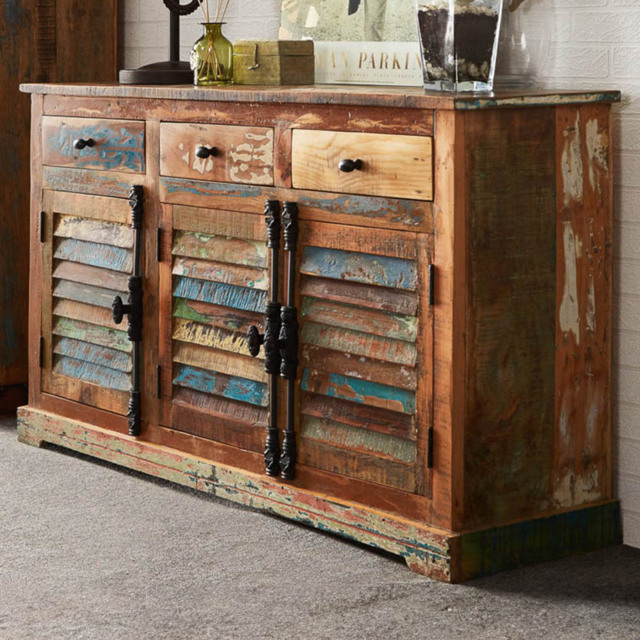Brooklyn Camea 3 Door 3 Drawer Wooden Sideboard - Brown - Wilko - image 1