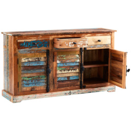 Brooklyn Camea 3 Door 3 Drawer Wooden Sideboard - Brown - Wilko - thumbnail 4