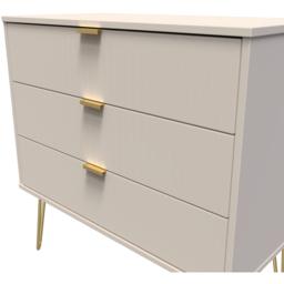 Crowndale Linear 3 Drawer Kashmir Matt Wide Chest of Drawers Ready Assembled - Cream - Wilko - thumbnail 6