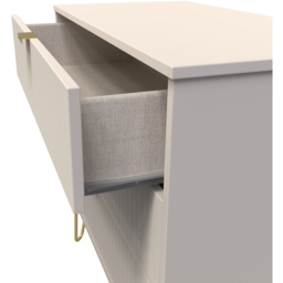 Crowndale Linear 3 Drawer Kashmir Matt Wide Chest of Drawers Ready Assembled - Cream - Wilko - thumbnail 7