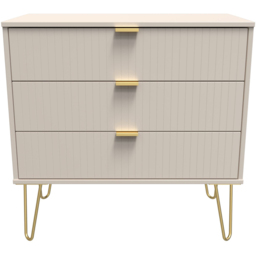 Crowndale Linear 3 Drawer Kashmir Matt Wide Chest of Drawers Ready Assembled - Cream - Wilko - thumbnail 4