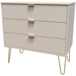 Crowndale Linear 3 Drawer Kashmir Matt Wide Chest of Drawers Ready Assembled - Cream - Wilko - thumbnail 3