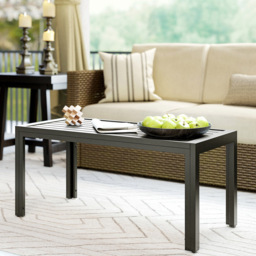 Outsunny Grey Wooden Slat Top Steel Frame Garden Side Table - Size: 46 x 101.5 x 61cm - Grey Wood Effect - Wilko - thumbnail 5