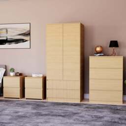 VIDA DESIGNS Denver Pine 4 Piece Bedroom Furniture Set - Wilko