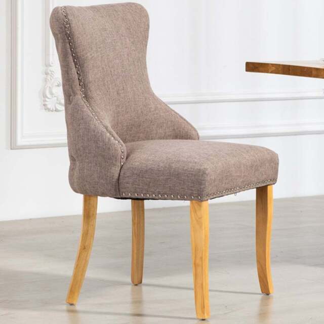 Artemis Home Olivola Set of 2 Dark Brown Fabric Dining Chair - Wilko - image 1