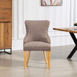 Artemis Home Olivola Set of 2 Dark Brown Fabric Dining Chair - Wilko - thumbnail 3