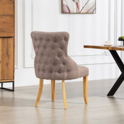 Artemis Home Olivola Set of 2 Dark Brown Fabric Dining Chair - Wilko - thumbnail 5