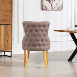 Artemis Home Olivola Set of 2 Dark Brown Fabric Dining Chair - Wilko - thumbnail 6