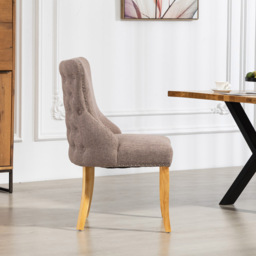 Artemis Home Olivola Set of 2 Dark Brown Fabric Dining Chair - Wilko - thumbnail 4