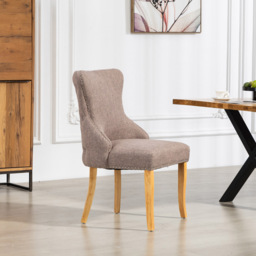 Artemis Home Olivola Set of 2 Dark Brown Fabric Dining Chair - Wilko - thumbnail 7